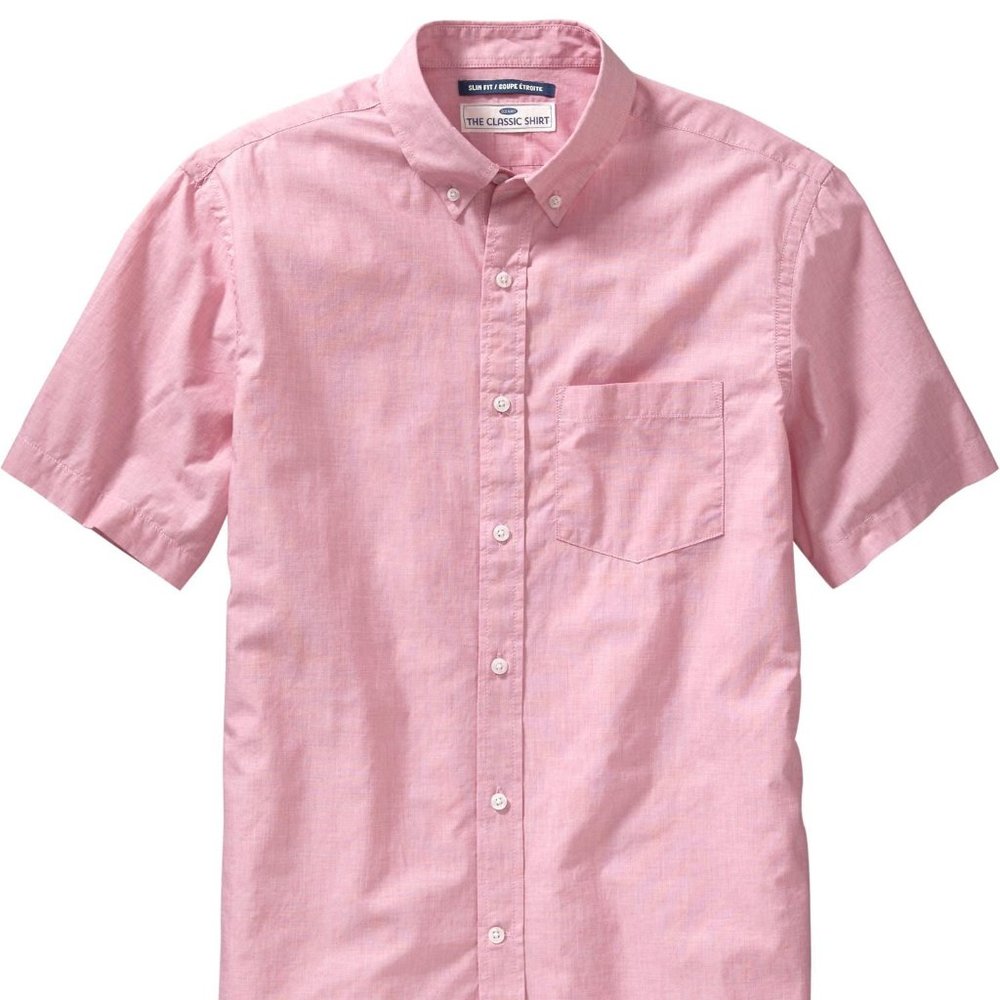 Old Navy | Bright Guava Red Slim-Fit Classic Poplin Shirt For Men XL